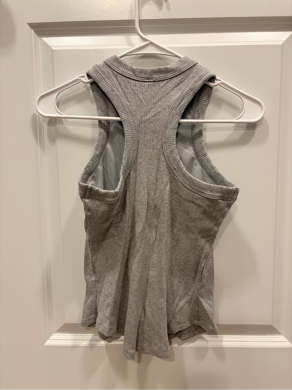 Fabletics Heather Gray Ribbed High-Neck Tank - Picture 2 of 4